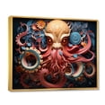 thumbnail image 2 of Designart "Coral Octopus peaceful Submersion III" Animals Floater Framed Canvas Wall Art, 2 of 7
