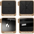 thumbnail image 6 of EastVita 47" Modern Farmhouse Sideboard Buffet Cabinet, Wood Buffet Storage Cabinet with 3 Drawers & Open Shelf, Large Coffee Bar with Built-in Power Outlet, 6 of 8