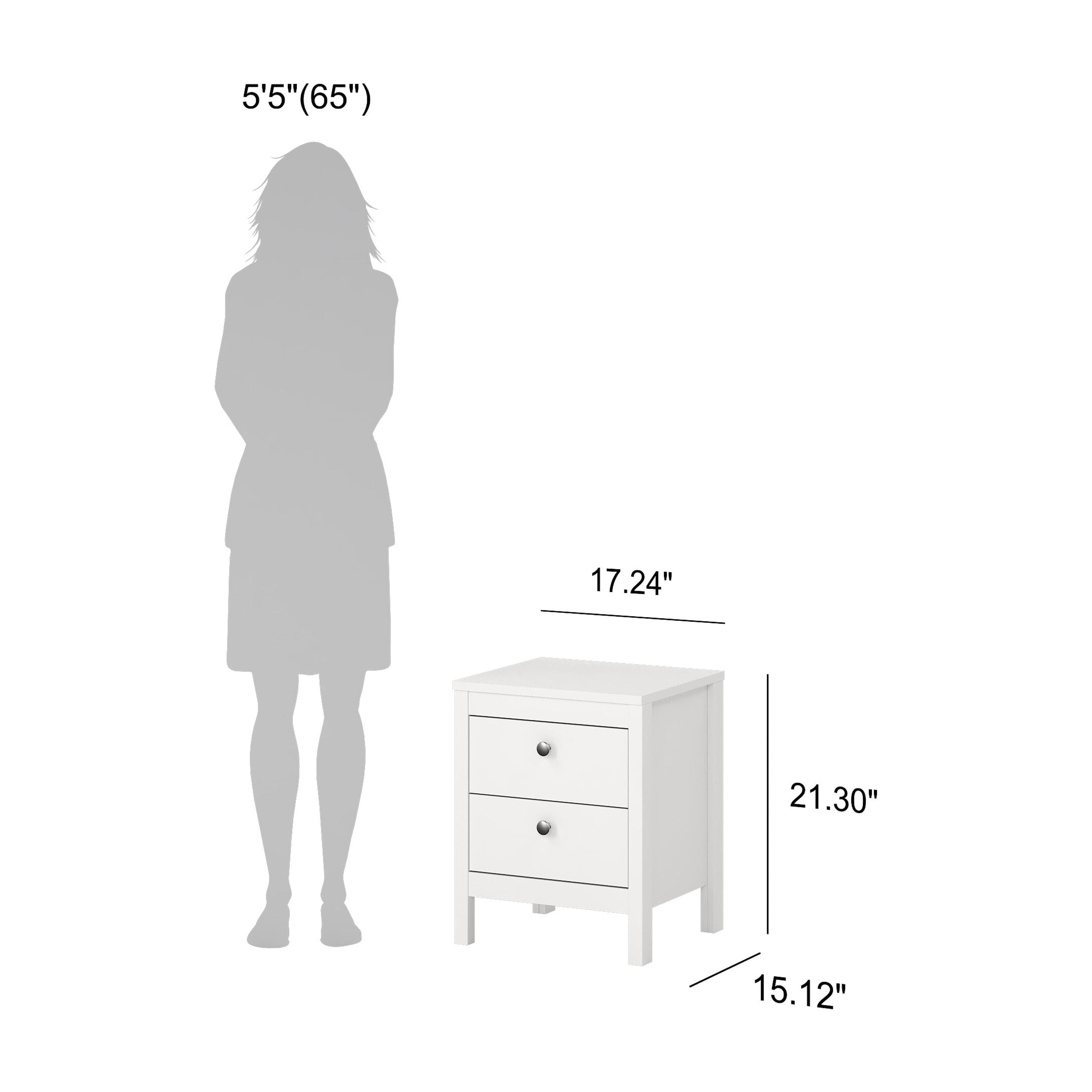 Tvilum Madrid 3-Piece Bedroom Storage Set with Shoe Cabinet, White