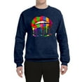 thumbnail image 2 of Wild Bobby, Colorful Painted Lip, Streetwear, Unisex Crewneck Graphic Sweatshirt, Vintage Heather Navy, XX-Large, 2 of 5