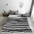 thumbnail image 5 of Pofeuu Black And White Stripes Print Ultra-Soft Micro Fleece Blanket,for Bed Or Sofa,All Season Throw Blankets Flannel Blanket-40"x30", 5 of 7
