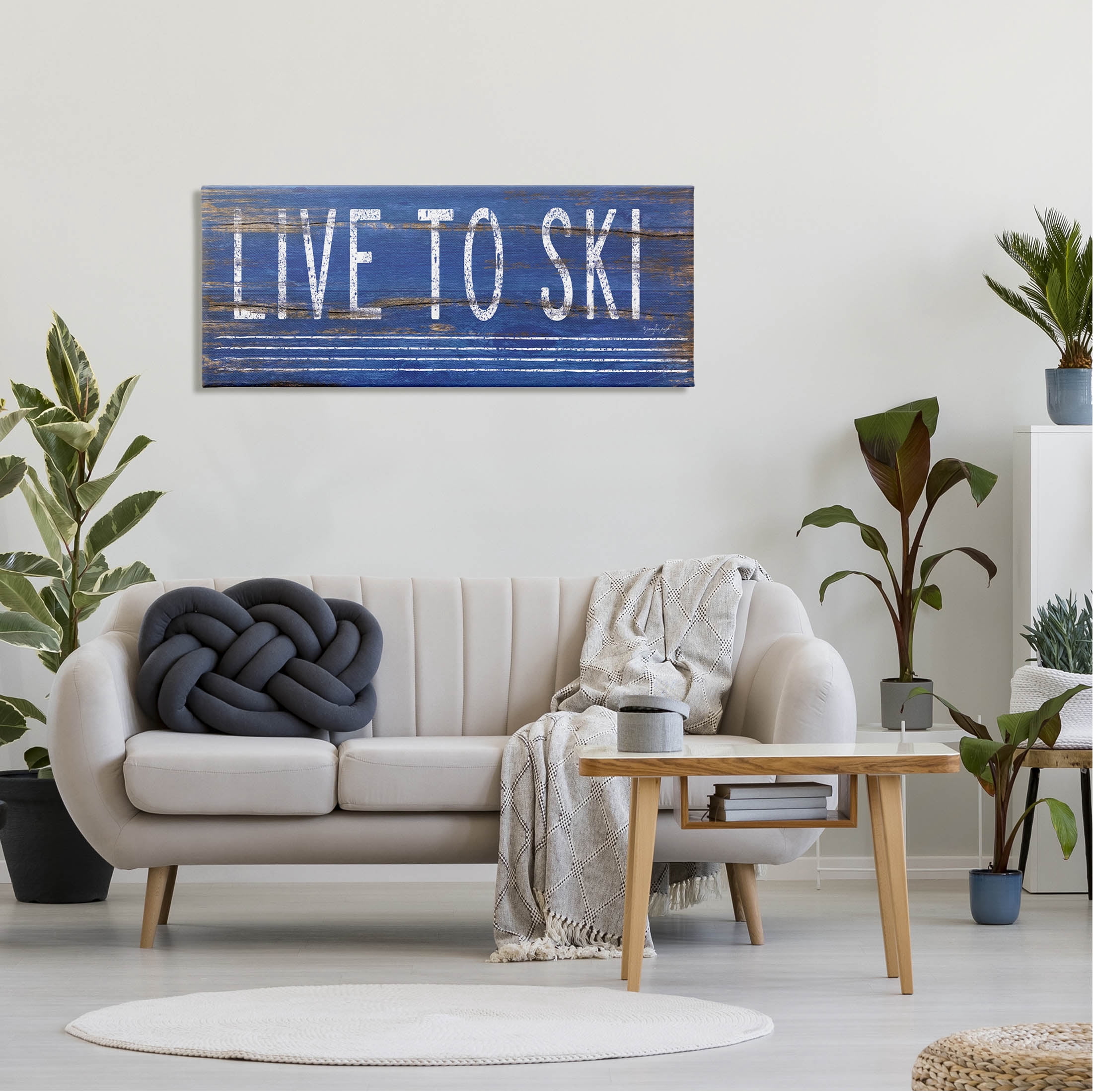 Stupell Industries Live To Ski Rustic Phrase Graphic Art Gallery Wrapped Canvas Print Wall Art, Design by Jennifer Pugh