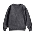 thumbnail image 4 of Garbnen Long Sleeve Shirts for Boys Crewneck Dark Gray Teen Girls Shirt Basic Fall Preppy Teen Girl Clothes 11-12 Years, 4 of 5