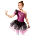 thumbnail image 4 of Raenseen Girls Mermaid Fish Scales Print Tutu Ballet Dance Performance Dress Hot Pink 8, 4 of 7