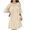 Khaki, variant on Bath Robe for Women Short Sleeve Soft Front Smocked Robes Fall Winter Warm Sleepwear for Bedtime(Dark Gray,One Size)