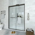 thumbnail image 2 of 54 in. W x 72 in. H Framed Pivot Shower Door in Bronze with Clear Glass, 2 of 9