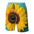 thumbnail image 4 of Logiee Golden Sunflower in Blue Print Mens Swim Trunks Quick Dry Board Shorts,Breathable Hawaii Beach Shorts Swimwear Bathing Suits-XX-Large, 4 of 6