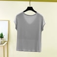 thumbnail image 5 of Jerdar Women's Summer Casual V Neck Shirt Short Sleeve Oversized T Shirts Daily Wear Tee Tops M, 5 of 5