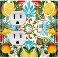 thumbnail image 1 of Metal Light Switch Plate Cover Elegant Floral Fruit Leaves Tile Pattern TIL019, 1 of 13