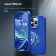 thumbnail image 3 of For iPhone 15 Pro case, Compatible with MagSafe, 6.1" Silicone Shockproof Military-Grade Protection, Magnetic Phone Case for Men Women, Blue, 3 of 8