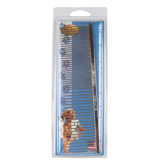Resco US-Made Combination Comb for Dogs and Cats, 1.5" Pins, Chrome