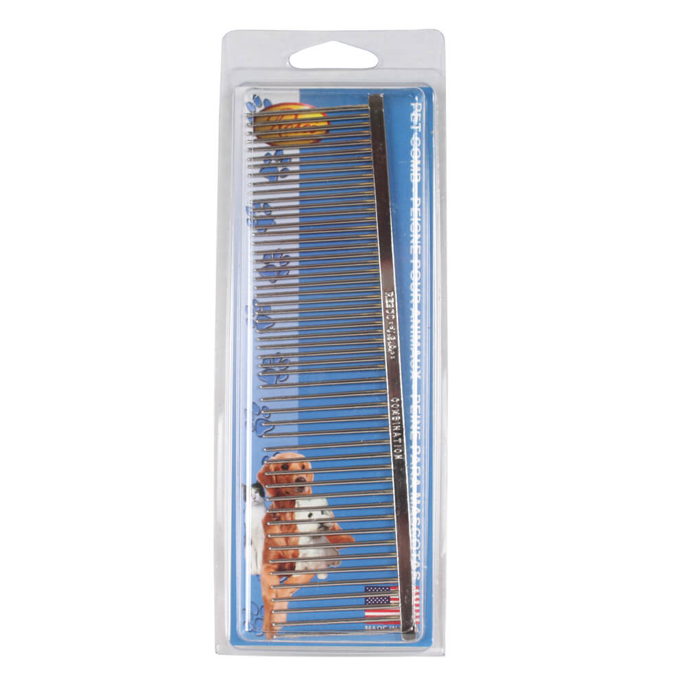 Resco US-Made Combination Comb for Dogs and Cats, 1.5" Pins, Chrome - image 2 of 2