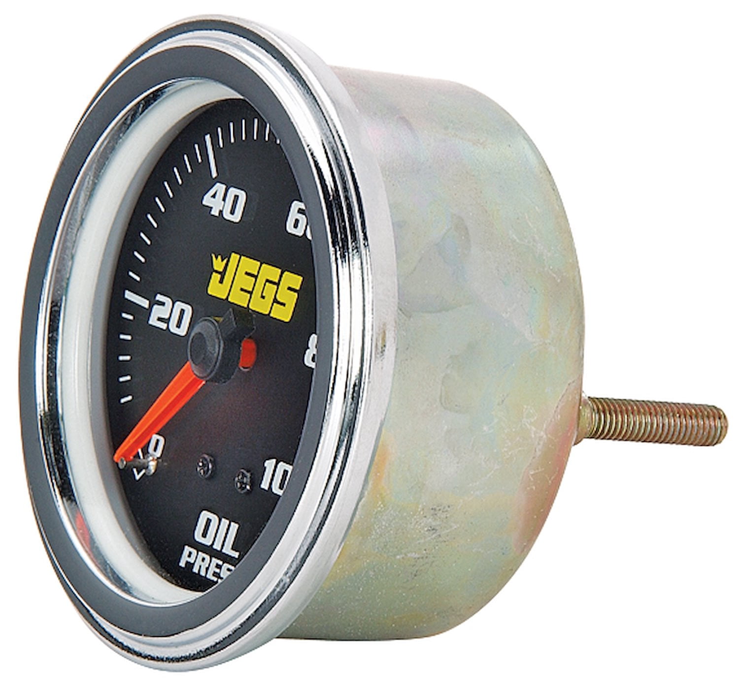 JEGS Oil Pressure Gauge, 2 5/8 in. Mechanical [0-100 psi with Black Face]