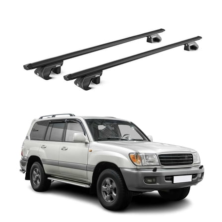 OMAC Roof Rack Cross Bars Luggage Carrier for Toyota Land Cruiser 1998-2007 Black 2X