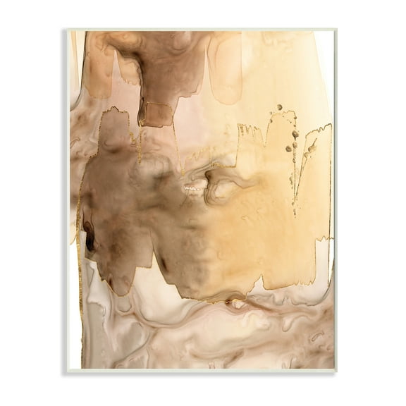 Stupell Industries Wet Paint Abstraction Brown Watercolor Strokes Abstract Painting Unframed Art Print Wall Art, 10 x 15