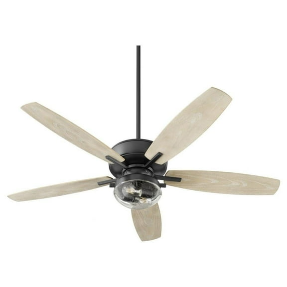 5 Blade Outdoor Patio Fan in Bailey Street Home Home Collection Style 52 inches Wide By 16.55 inches High-Noir Finish Bailey Street Home