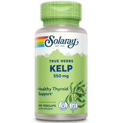 Solaray Kelp 550 mg with Folic Acid for Healthy Thyroid Function, Energy & Metabolism Support | Non-GMO | 100 VegCaps