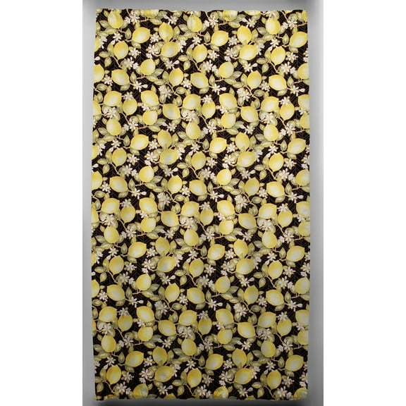 Lemon Blossoms French Door Curtain Panel with Tie Back (Unlined)