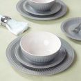 thumbnail image 5 of Famiware Garden 12-Piece Dinnerware Sets, Stoneware Dish Set for 4, Bluish Grey, 5 of 6