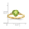 thumbnail image 2 of Primal Gold 14 Karat Yellow Gold 7mm Heart Peridot and Diamond Ring, 2 of 3