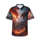 thumbnail image 1 of Balery Fire Sky Dragon Camisas hawaianas de manga corta para hombre, camisas playeras de corte holgado, camisas de vacaciones con botones,Small, 1 of 7