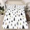 thumbnail image 2 of Homewish Cartoon Xmas Tree Twin Sheet Sets, Merry Christmas Twin Fitted Sheet, Teens Kids Boys Girls Flat Sheet, Breathable Home Decor, 3pcs, 2 of 7