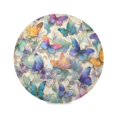 thumbnail image 2 of Round Placemats Set of 4 Heat Resistant Washable Kitchen Table Decorations 15.4in Elegant Watercolor Butterfly Painting, 2 of 7