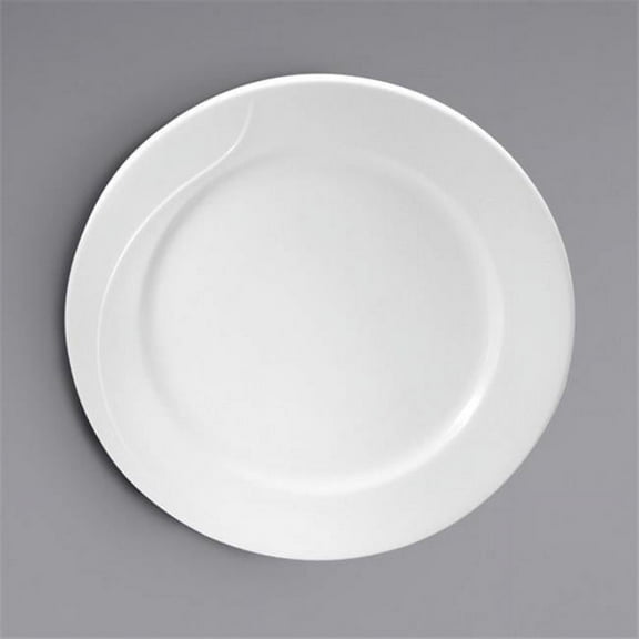 Oneida F1100000139 9 in. Eclipse Embossed Bone China Mid Rim Plate