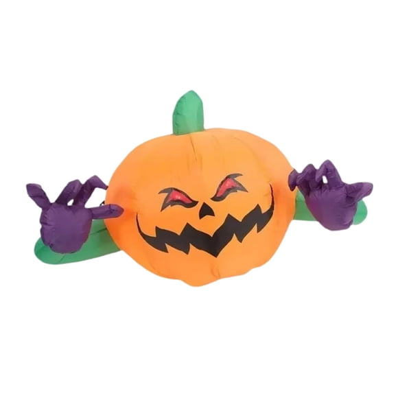 Decoración inflable de calabaza de Halloween, calabaza inflable iluminada con LED, decoración de Halloween para exteriores para patio y porche