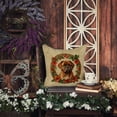 thumbnail image 4 of Dogue de Bordeaux Christmas Flowers Throw Pillow 14 in x 14 in, 4 of 5