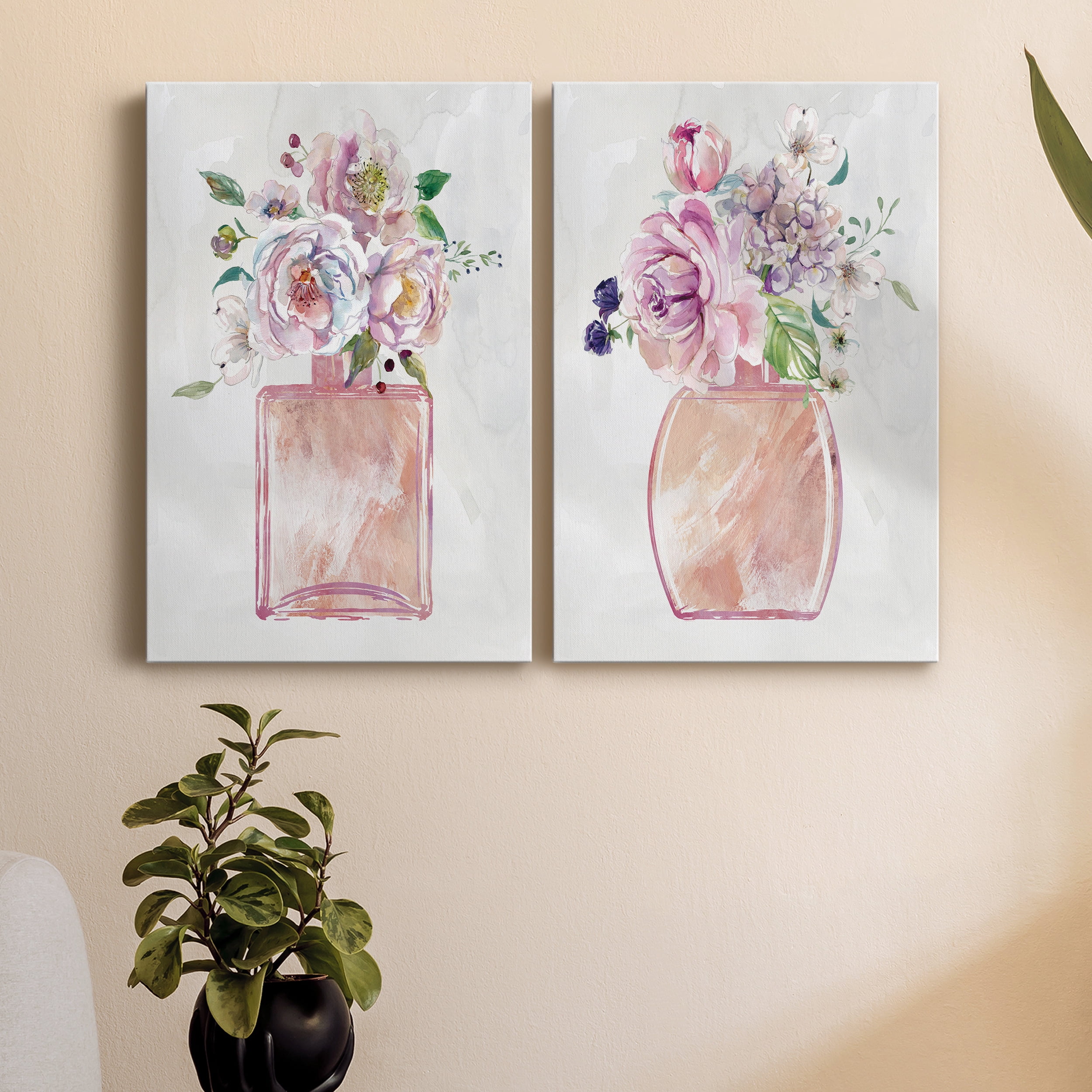 Fragrance of Summer I Premium Gallery Wrapped Canvas - Ready to Hang - Set of 2 - 32 x 48 Each