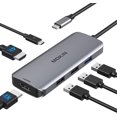 thumbnail image 1 of Estación de acoplamiento USB C, adaptador HDMI dual MOKin para Windows, 1 of 7