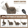 thumbnail image 5 of PAPROOS Recliner Chair, Electric Power Lift Recliner with Heat Therapy and Massage Function, Large Size Lift Chair with Remote and Side Pocket,Oversized Power Reclining Sofa, Camel, 5 of 9