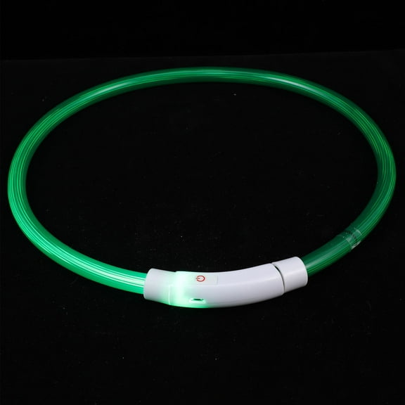 MUSEYA Flashing Dog Collar Light for Parties 1Pcs Green PVC Luminous Design