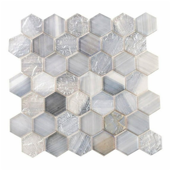 Apollo Tile Verre 11.7 in. x 11.8 in. Matte Grey Glass Mosaic Wall and Floor Tile (9.6 sq ft/case) - 10 pack