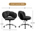 thumbnail image 7 of Alden Design Upholstered Desk Chair with Cloud Shaped Backrest, Black, 7 of 7