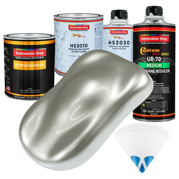 Brillint Silver Firemist Premium Quart URETHANE BASECOAT CLEARCOAT Car Paint Kit