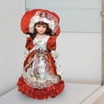 thumbnail image 1 of Muñeca de con Vestido Antiguo Y Sombrero Figura Decorativa de Colección Muñeca de Cerámica para Adultos Ornamento Artesanal Adecuada para Co Rojo burdeos, 1 of 10