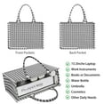 thumbnail image 2 of Large Capacity Tote Bag,Black White Gingham Checkered Pattern Handbag Fashion Luxury Tote Bag,15.7"x13"x 5.1" Inches,Laptop Compatible, 2 of 6