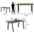 thumbnail image 3 of Mesa Comedor Multiusos Rectangular FRATELLO MUEBLES para 4 a 6 Personas Madera Color Nogal, 3 of 7