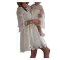 thumbnail image 1 of Vestidos de hija M a juego con la familia, ropa de fiesta de encaje floral para mujer LingWen 1327533389747, 1 of 1