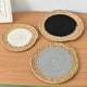 thumbnail image 4 of Tapete redondo Cateissary posavasos mantel Individual de aislamiento tejido de paja gris claro 15cm, 4 of 6