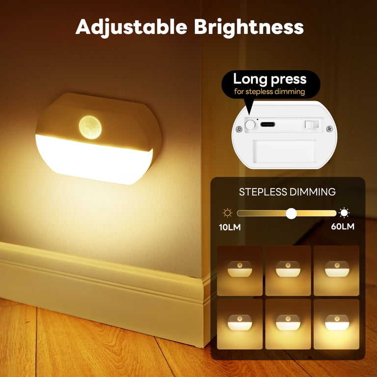 Zisuyu 3-Pack Rechargeable Motion Sensor LED Night Lights photo 7