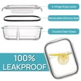 thumbnail image 6 of Sindcom 5 Pack 33oz Glass Storage Containers with Lids, 2 Compartments Meal Prep Containers, Airtight Lunch Boxes with Snap Locking Lids for Microwave, Oven, Freezer, Dishwasher, 6 of 10