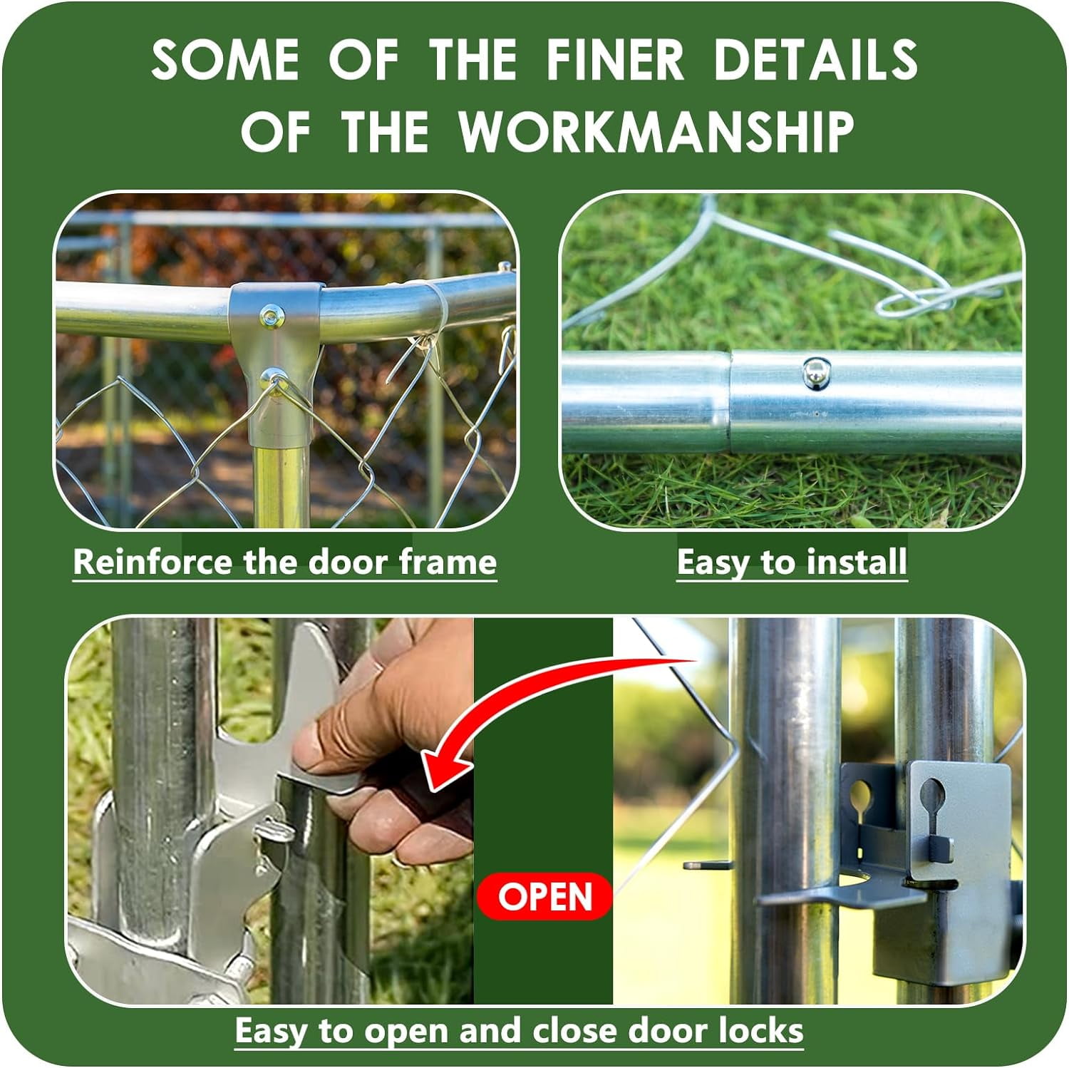 Haverchair Large Outdoor Dog Kennel, Heavy Duty Dog Kennel with Water&UV-Resistant Proof, Galvanized Steel Dog Pens Outside Dog House for Dog Run,Playpen (90" L x 90" W x 63" H)(90"L x 90"W x 63"H)