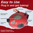 thumbnail image 5 of CULINARY CHEF Horno Eléctrico para Pizza con Piedra de Cerámica, Ventana de Visualización, Control de Calor Ajustable, Temporizador y Potencia de Horneado de 1200 W, Pizzería Casera de Bricolaje, Gran, 5 of 5