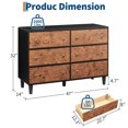 thumbnail image 2 of Juiluna 6 Drawers Dresser for Bedroom, 47" Wide Modern Chest of Drawers with Vintage Circle Handle w/Curved Profile Design, Wood Dresser for Bedroom, Living Room, Hallway, Entryway, Natural Oak, 2 of 8