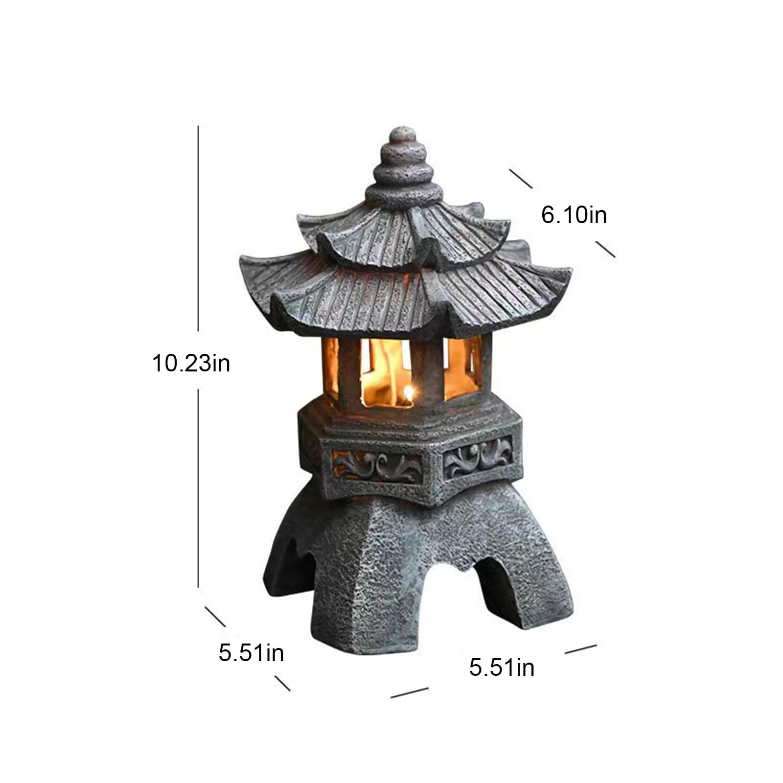 Harpi Solar Garden Lights - Pagoda Garden Statues Outdoor Decor, Solar Powered Statue Lights, Yard Art Sculptures, Zen Landscape Lighting, Asian Decor for Backyard, Gifts for Women Mom