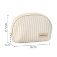 thumbnail image 2 of Simple Outdoor Toiletry Bag Cream Color Zipper Wash Pouch Female Travel Bath Storage Storage Bag Makeup Case PU Cosmetic Bag PINK, 2 of 8