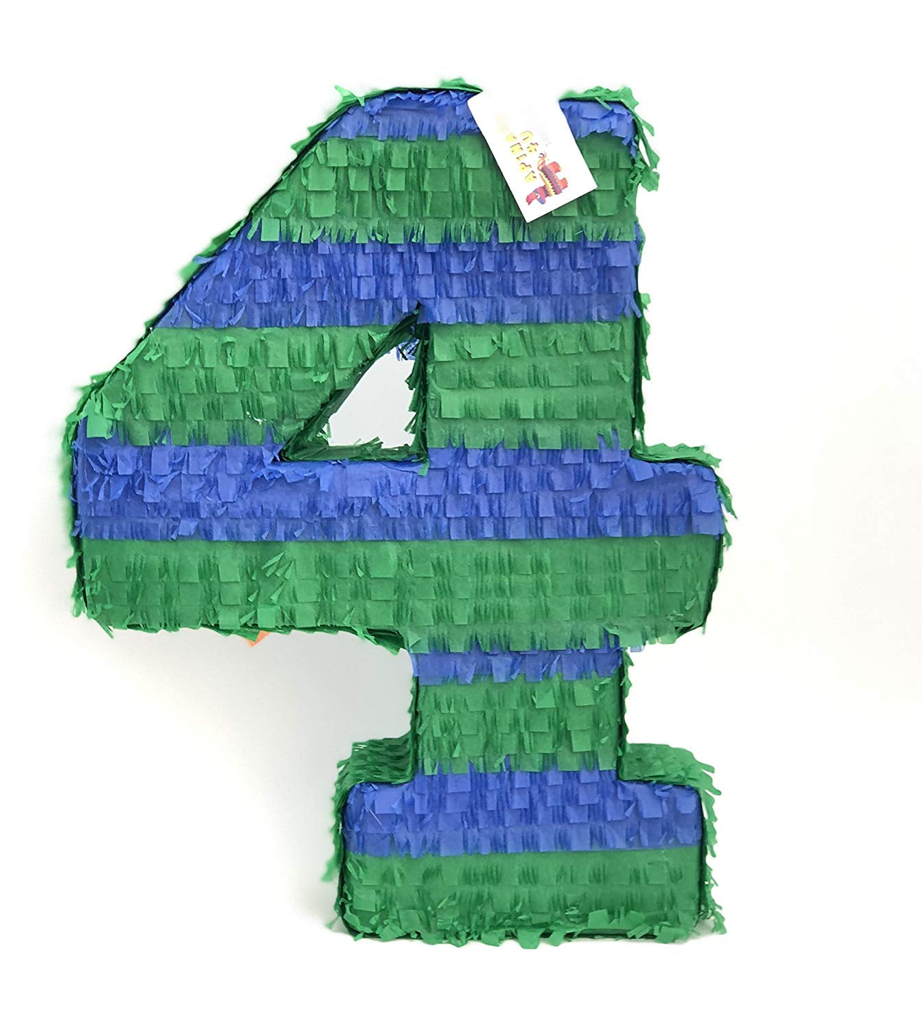 APINATA4U Large Green Blue Number Four Pinata Fourth Birthday - Walmart.com